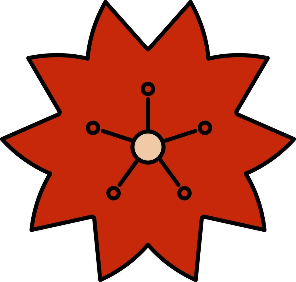isolerat körsbär blomma ikon i röd Färg platt stil. vektor