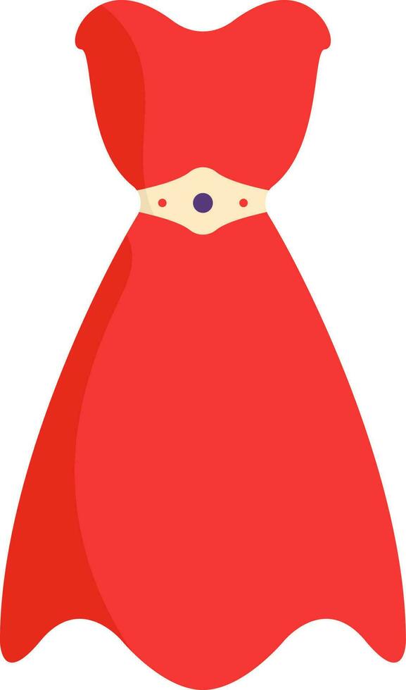 isolerat axelbandslös klänning ikon i röd Färg. vektor
