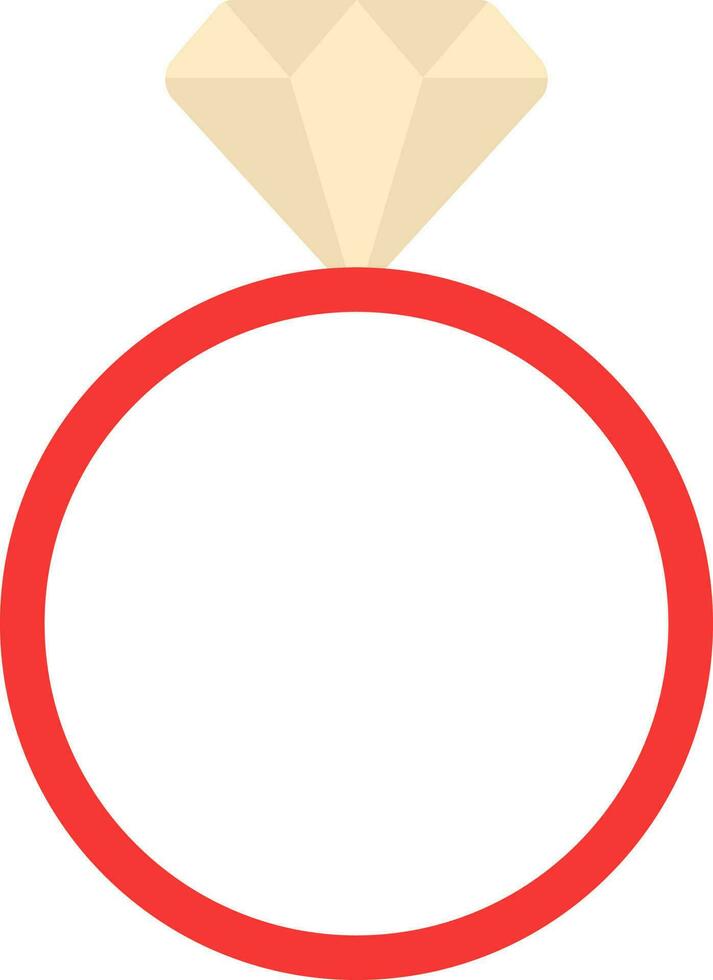 Gelb und rot Illustration von Edelstein Ring eben Symbol. vektor