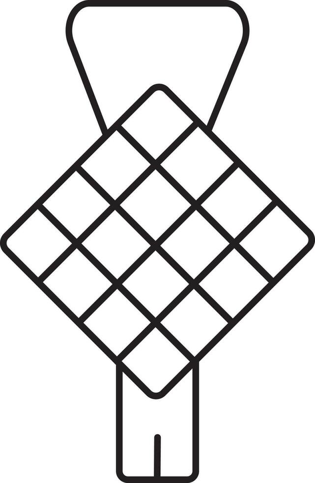 schwarz Gliederung Illustration von Ketupat Symbol. vektor