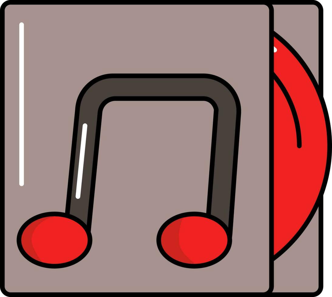Musik- CD oder DVD rot und Taupe Symbol. vektor