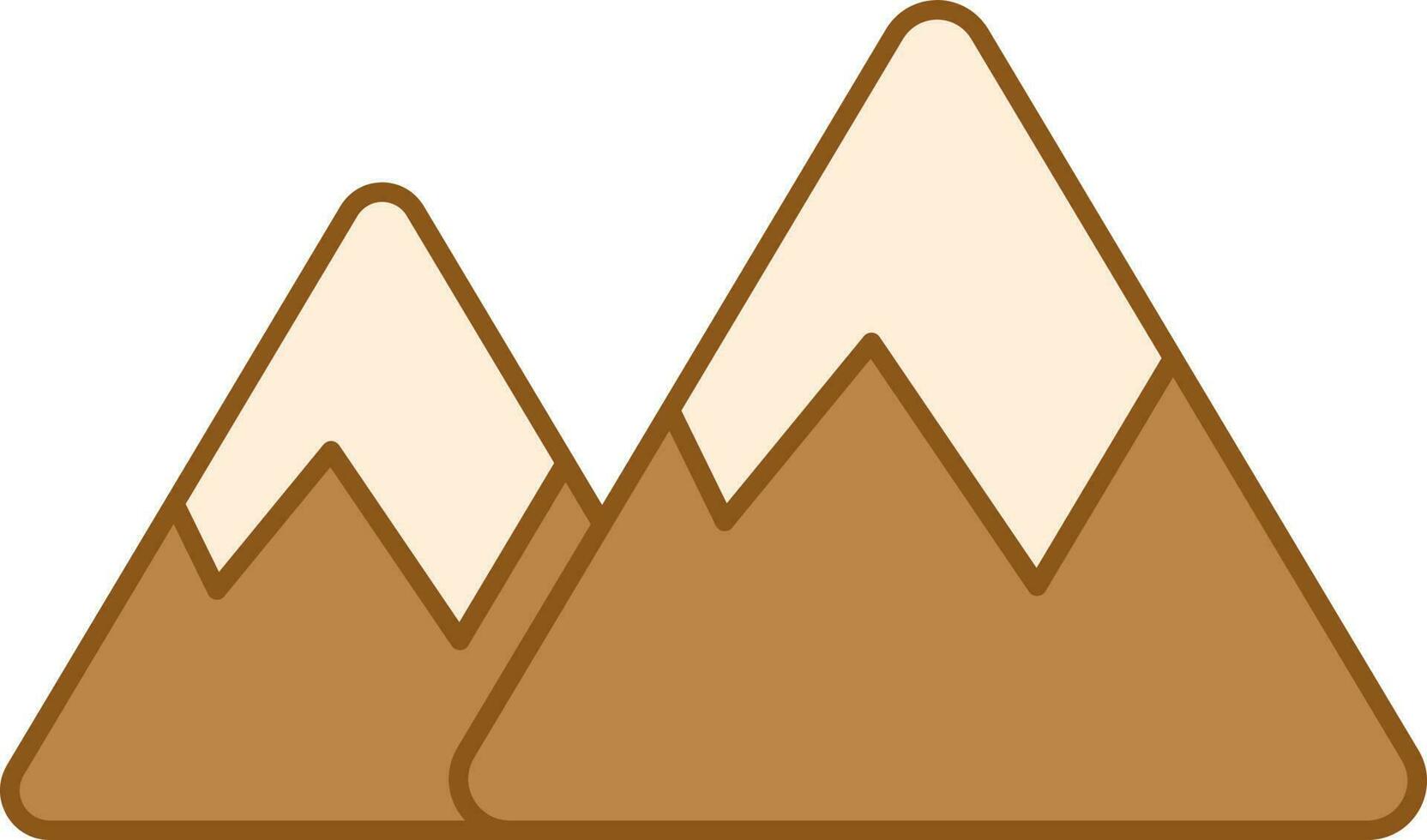 Illustration von Schnee Startseite Berge Symbol im braun Farbe. vektor