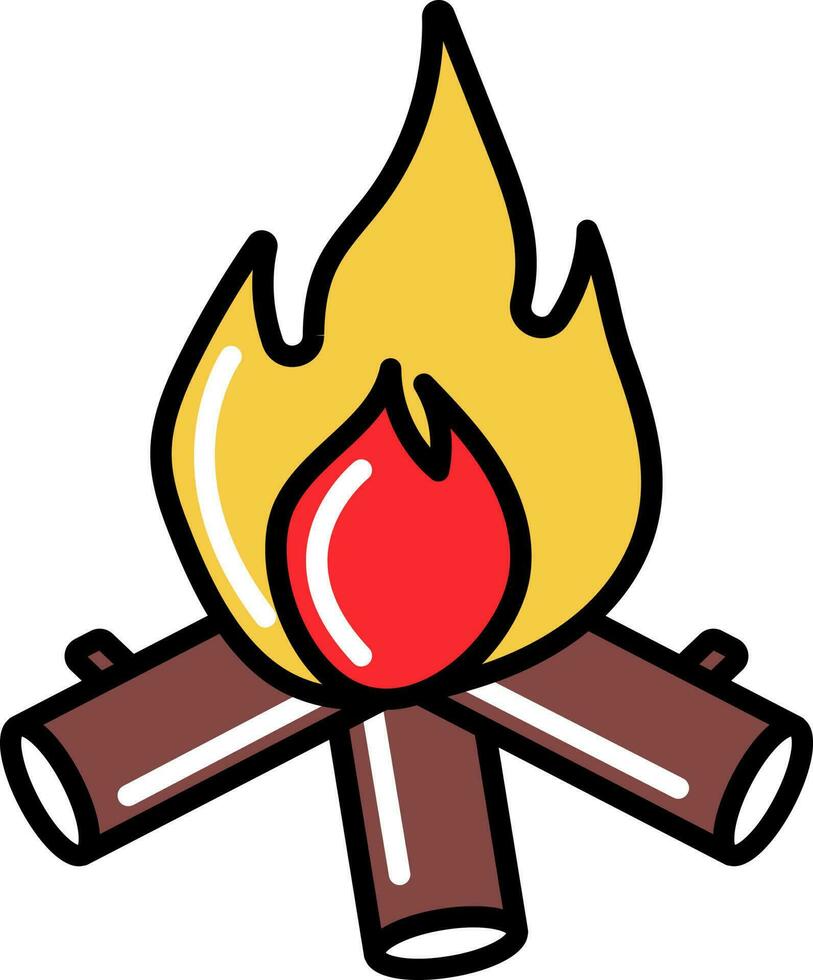 Lagerfeuer Symbol im eben Stil. vektor