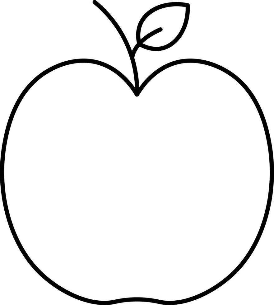 isolerat äpple ikon i tunn linje konst. vektor