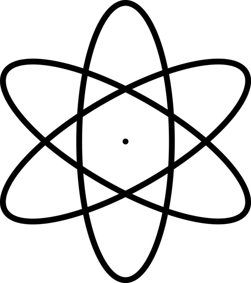 schwarz dünn Linie Kunst atomar Struktur Symbol. vektor