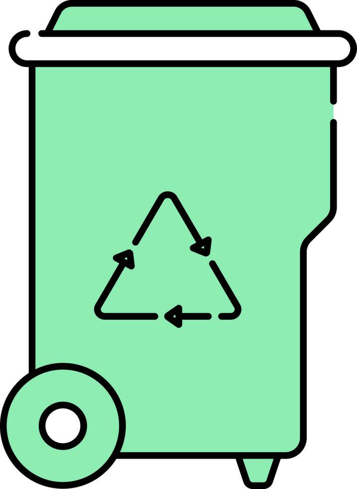 Grün Recycling Behälter Symbol im eben Stil. vektor