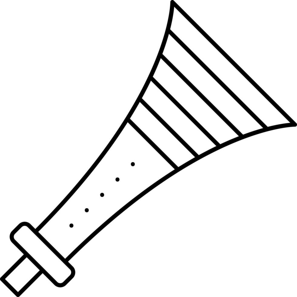 svart tunn linje konst av vuvuzela ikon. vektor