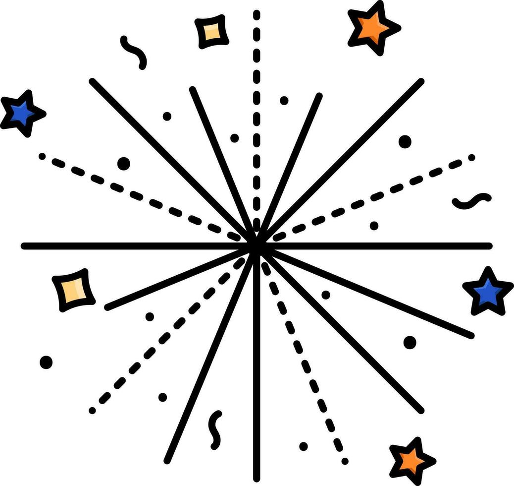 Illustration von schön Farbe Feuerwerk Symbol oder Symbol. vektor