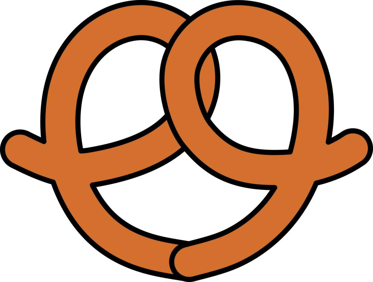 eben Illustration von Orange Brezel Symbol. vektor