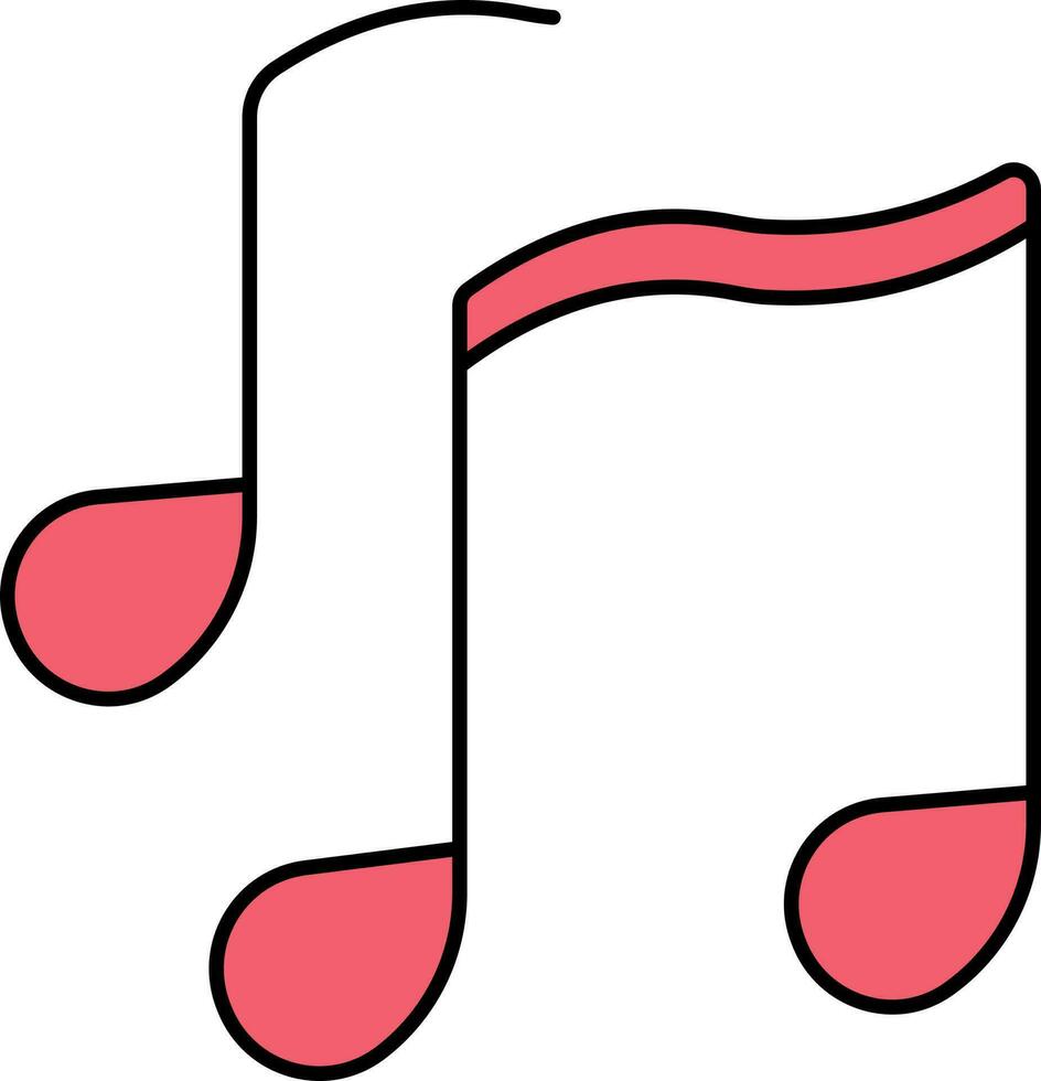 rot Musical Hinweis von Zittern und verdreifachen Symbol. vektor