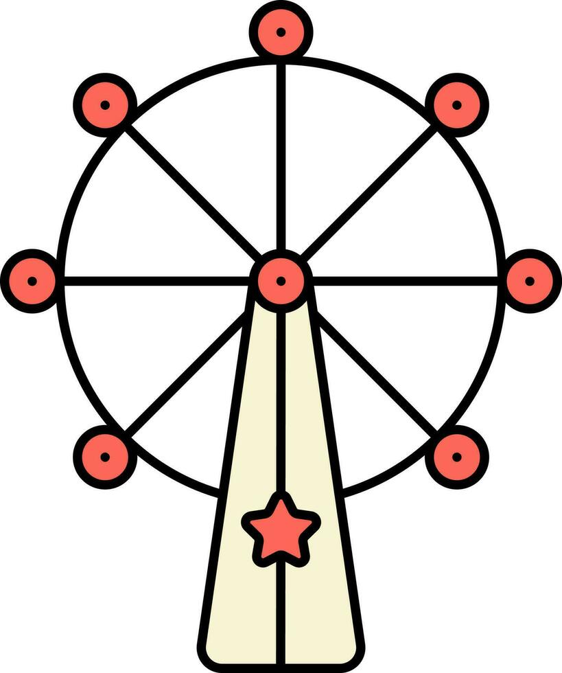 röd ferris hjul ikon eller symbol. vektor
