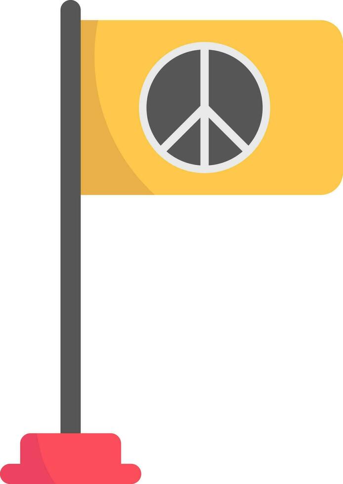 eben Stil Frieden Flagge Pole bunt Symbol. vektor