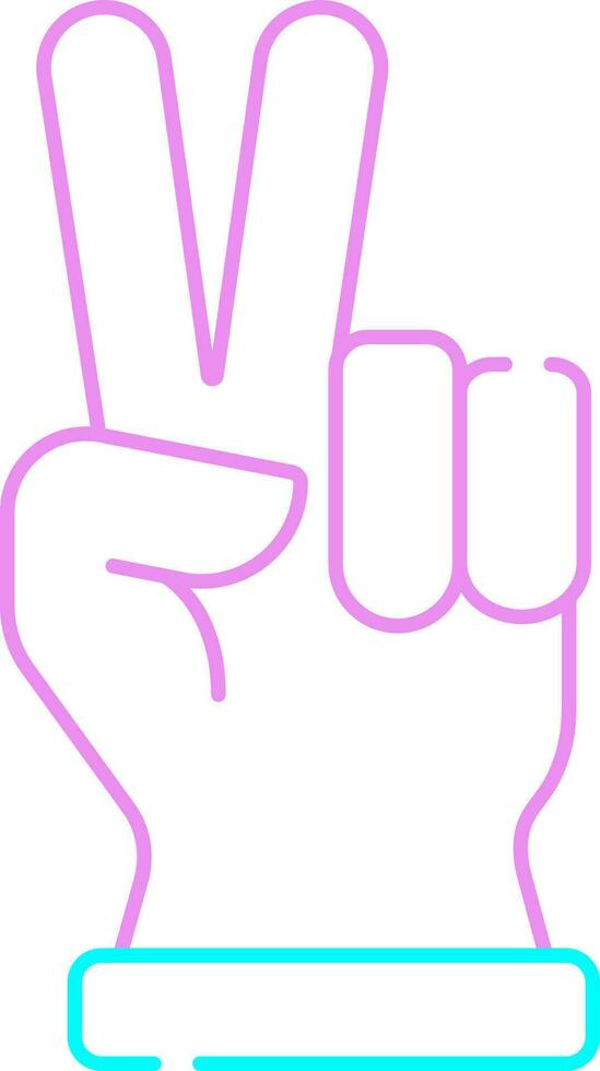 rosa och turkos fred symbol hand stroke ikon. vektor