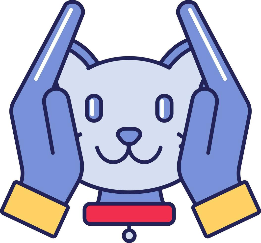 Illustration von Katze Pflege Hand bunt Symbol. vektor