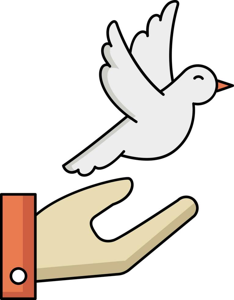 Hand kostenlos Vogel Symbol im eben Stil. vektor