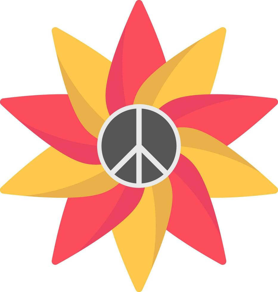 Frieden Blume Symbol im rot und Gelb Farbe. vektor