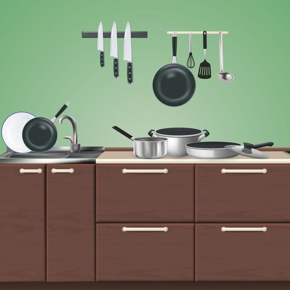 Küchenmöbel kulinarische Utensilien Illustration Vektor-Illustration vektor