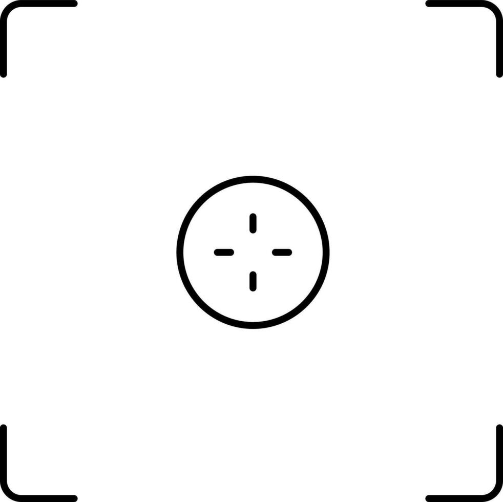 svart stroke fokus skärm ikon eller symbol. vektor