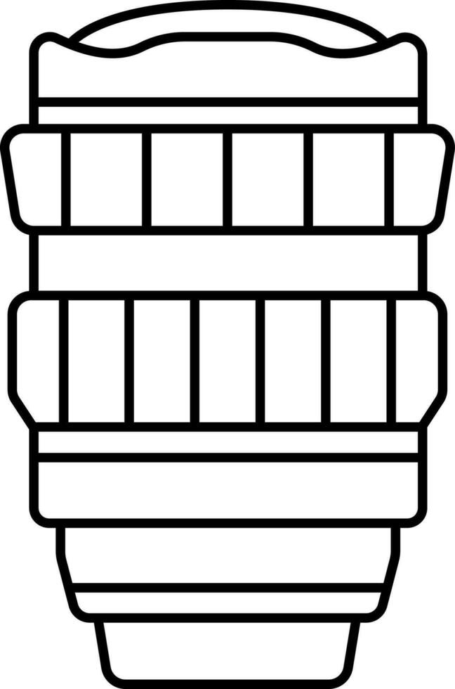 svart stroke illustration av lins huva ikon. vektor