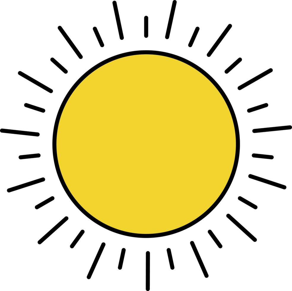 Gelb Sonne Symbol oder Symbol im eben Stil. vektor