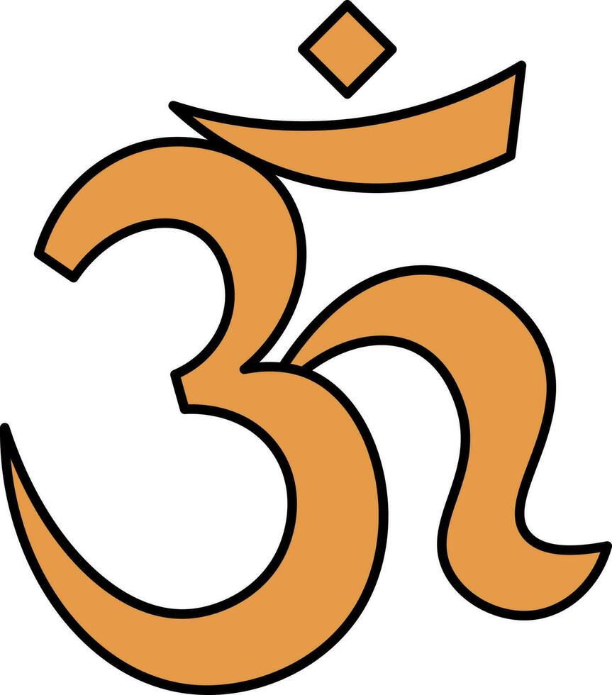 orange ohm symbol eller ikon på vit bakgrund. vektor