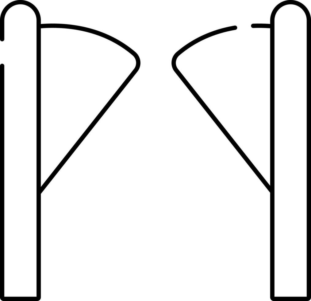 två järnväg signal flagga ikon i stroke stil. vektor
