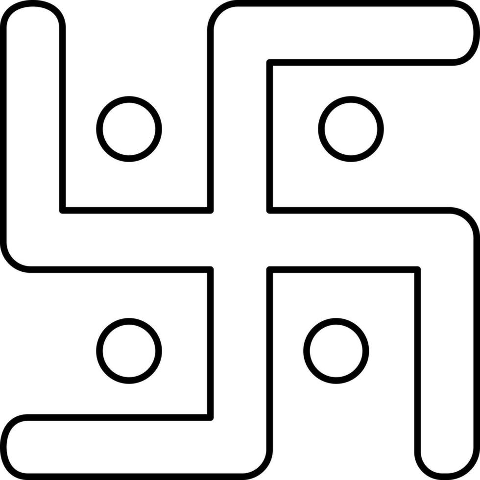 svart tunn linje konst av hakkors symbol eller ikon. vektor