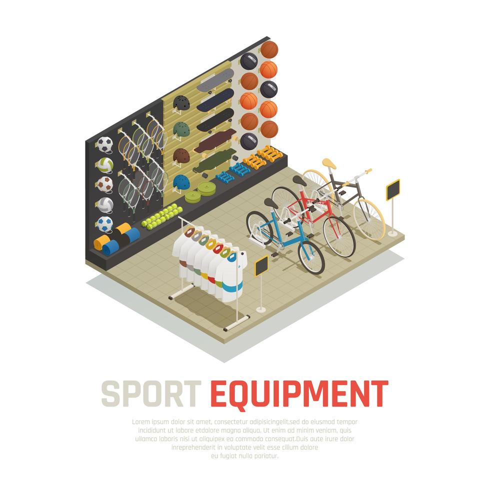 Sportgeräte isometrische Zusammensetzung Vektor-Illustration vektor