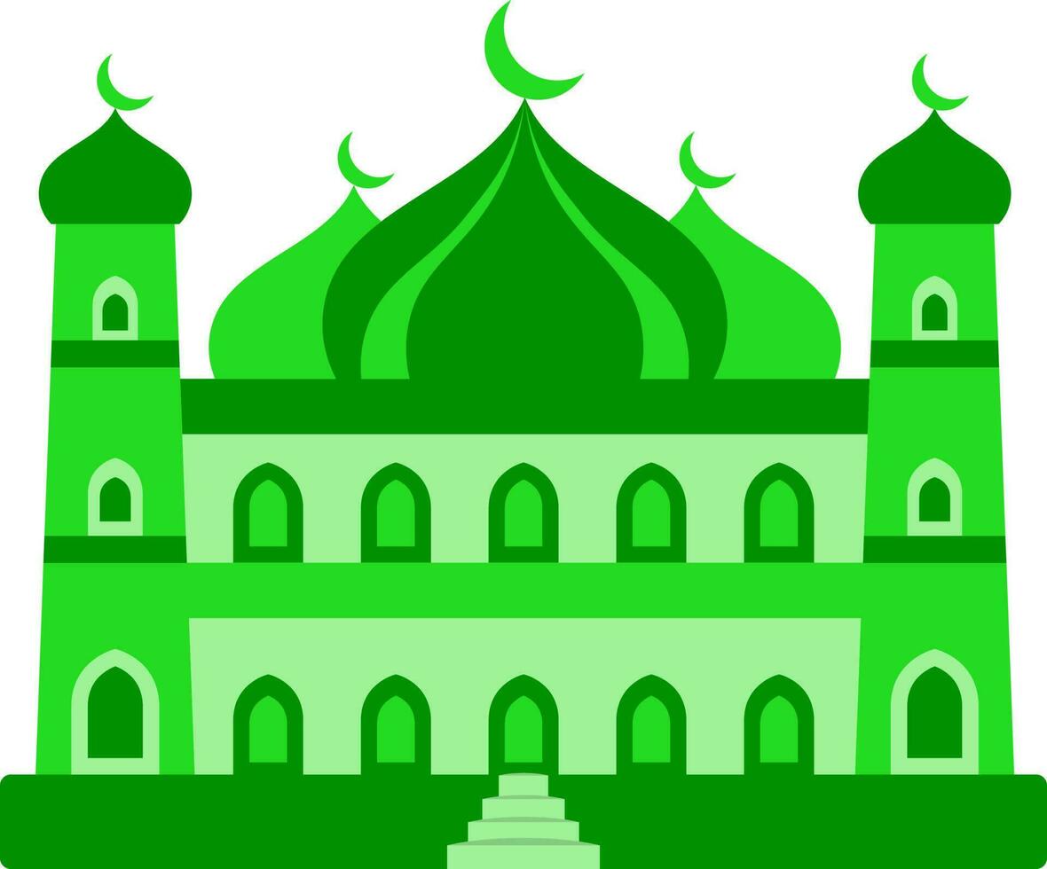 Grün Illustration von Moschee Symbol im eben Stil. vektor