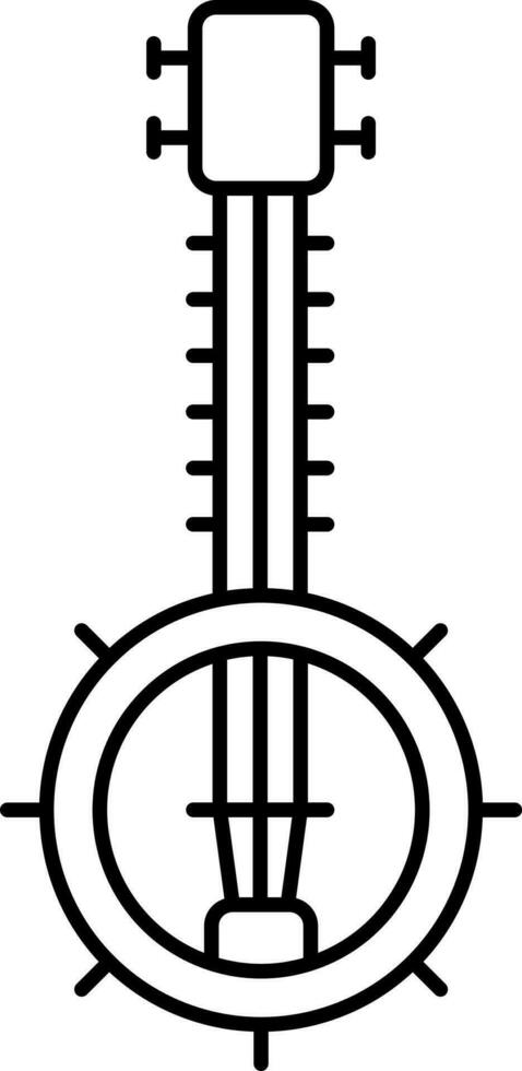 schwarz linear Stil Banjo Symbol. vektor