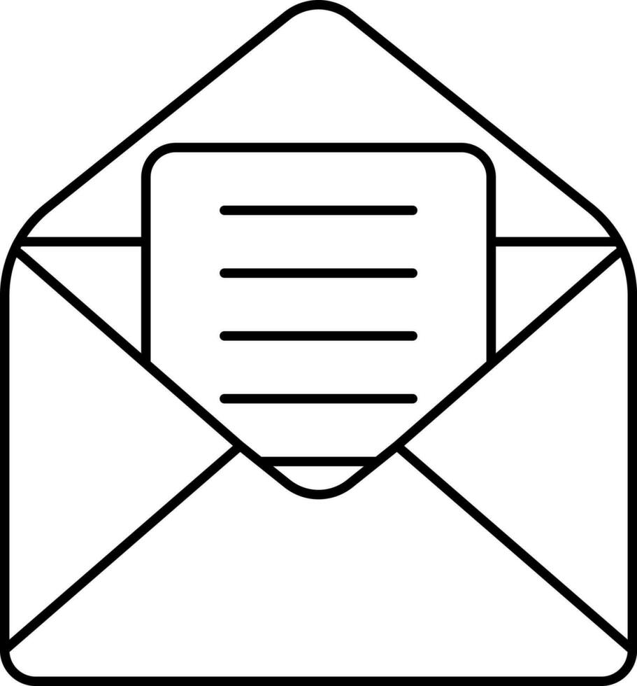 schwarz Linie Kunst Illustration von Mail Symbol. vektor