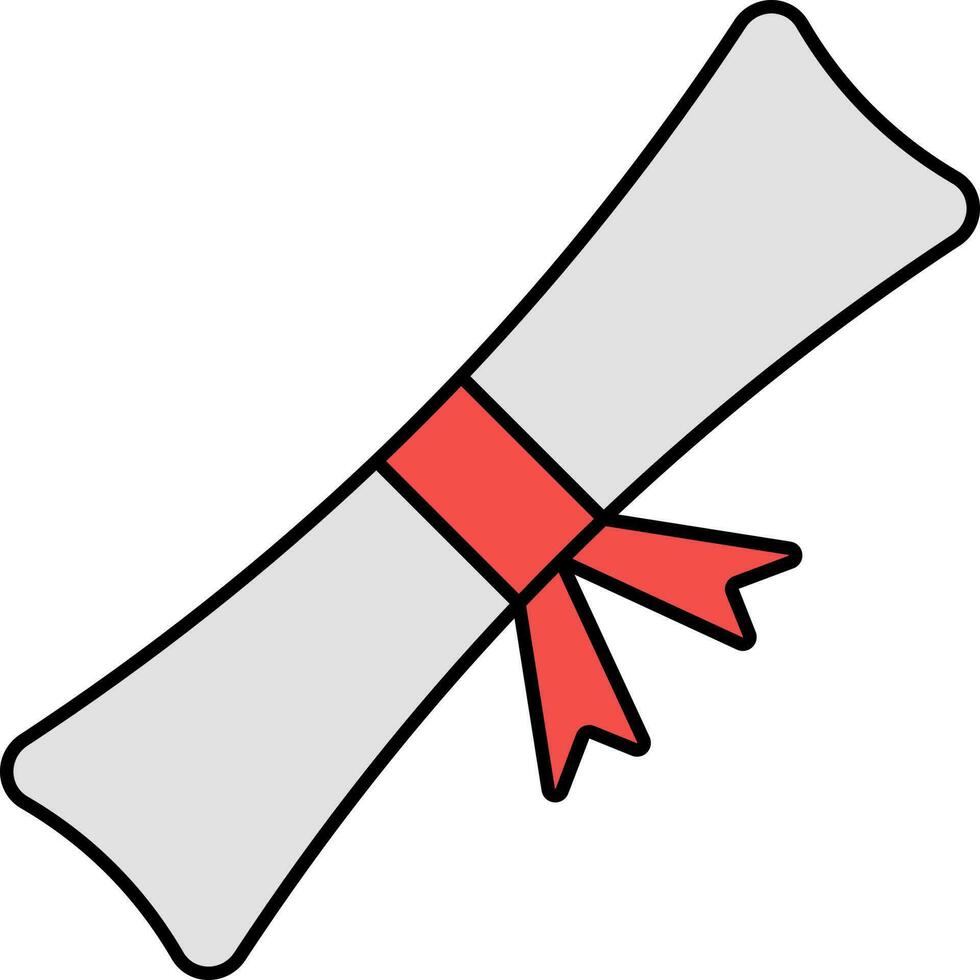 grau und rot Diplom Symbol im eben Stil. vektor
