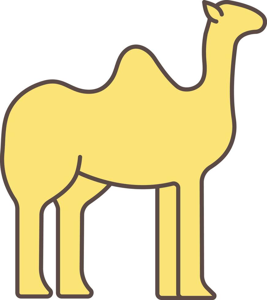 gul illustration av silhuett kamel ikon. vektor