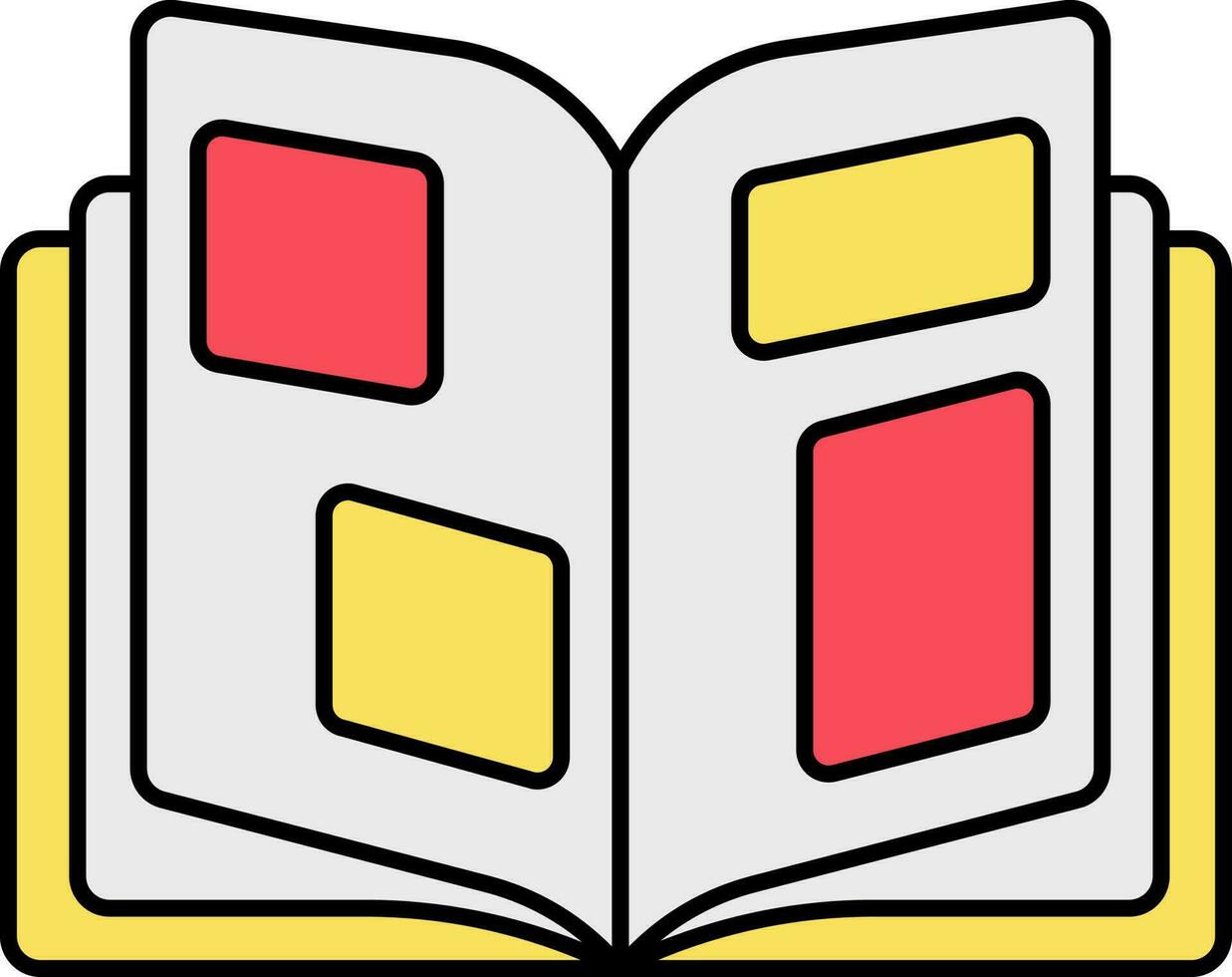 rot und Gelb Sammelalbum Seite eben Symbol. vektor