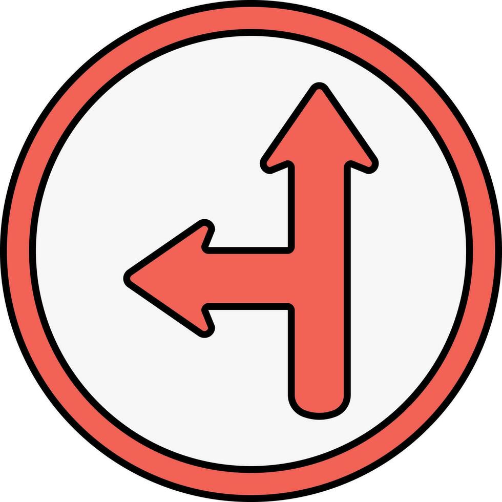 rot links mit Gerade Bewegung Pfeil runden Symbol. vektor
