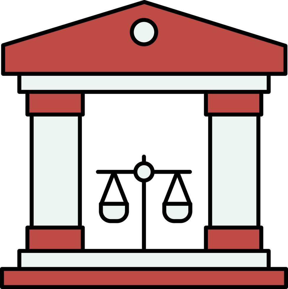 brun och vit domstol byggnad symbol eller ikon. vektor