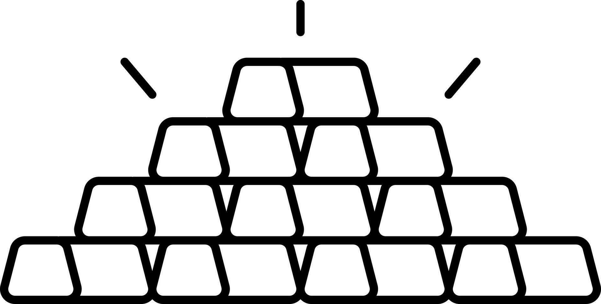 Stapel Gold Symbol im schwarz Umriss. vektor