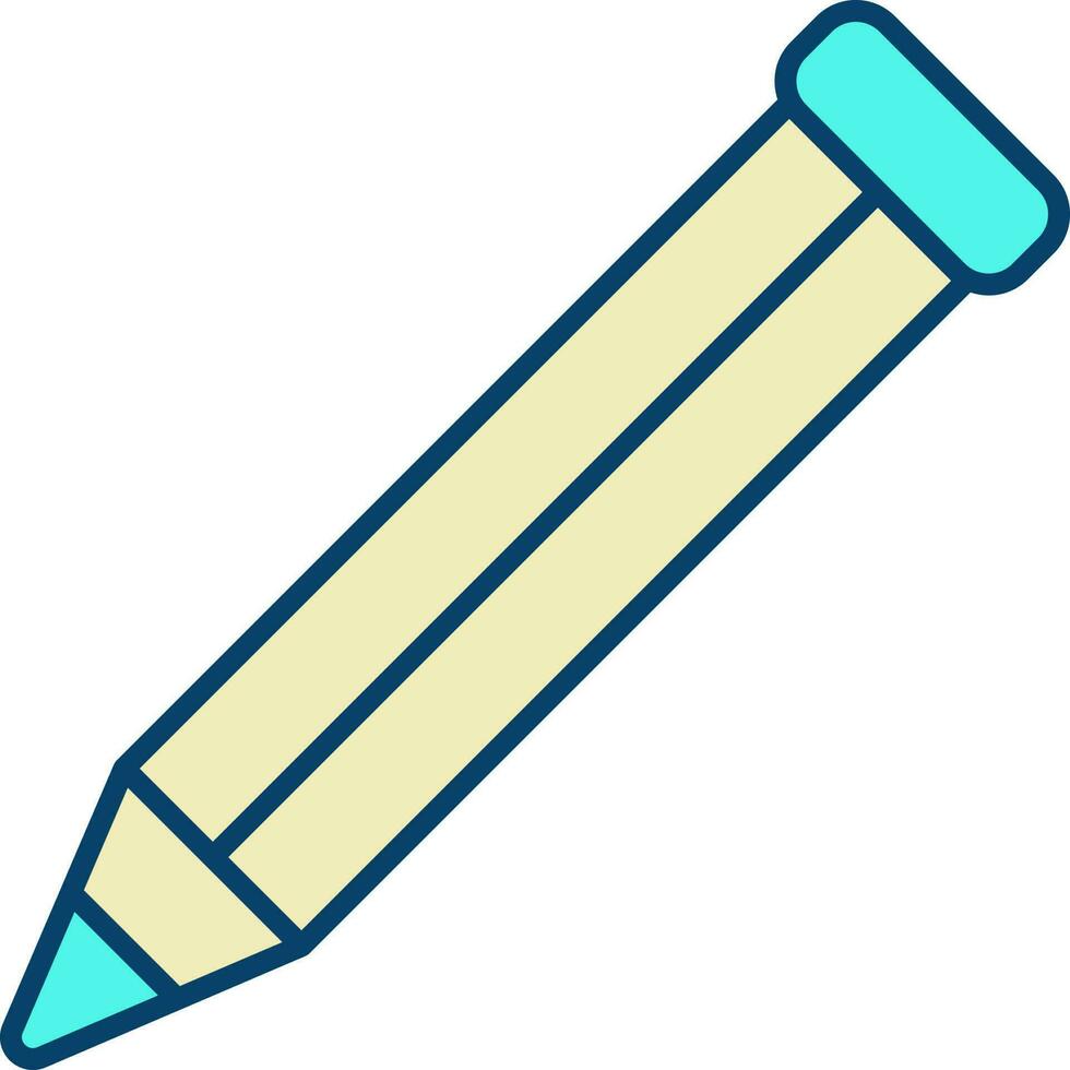 isoliert Bleistift Symbol im Gelb und Türkis Farbe. vektor