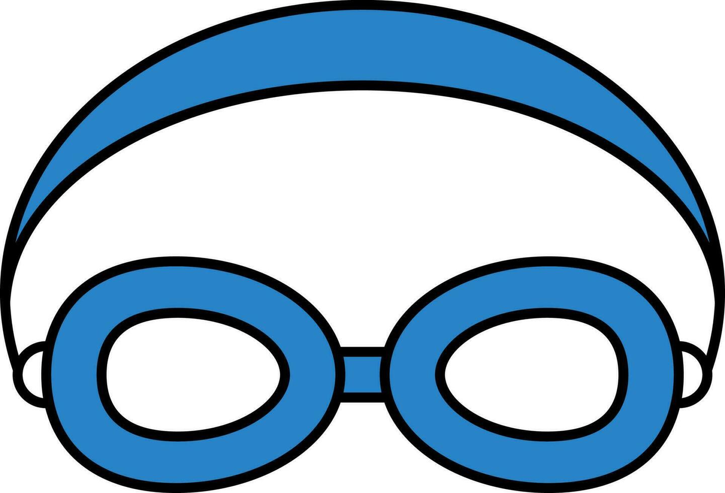 blå simning glasögon ikon i platt stil. vektor
