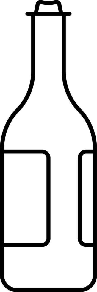isoliert Wein Flasche Symbol im schwarz Umriss. vektor