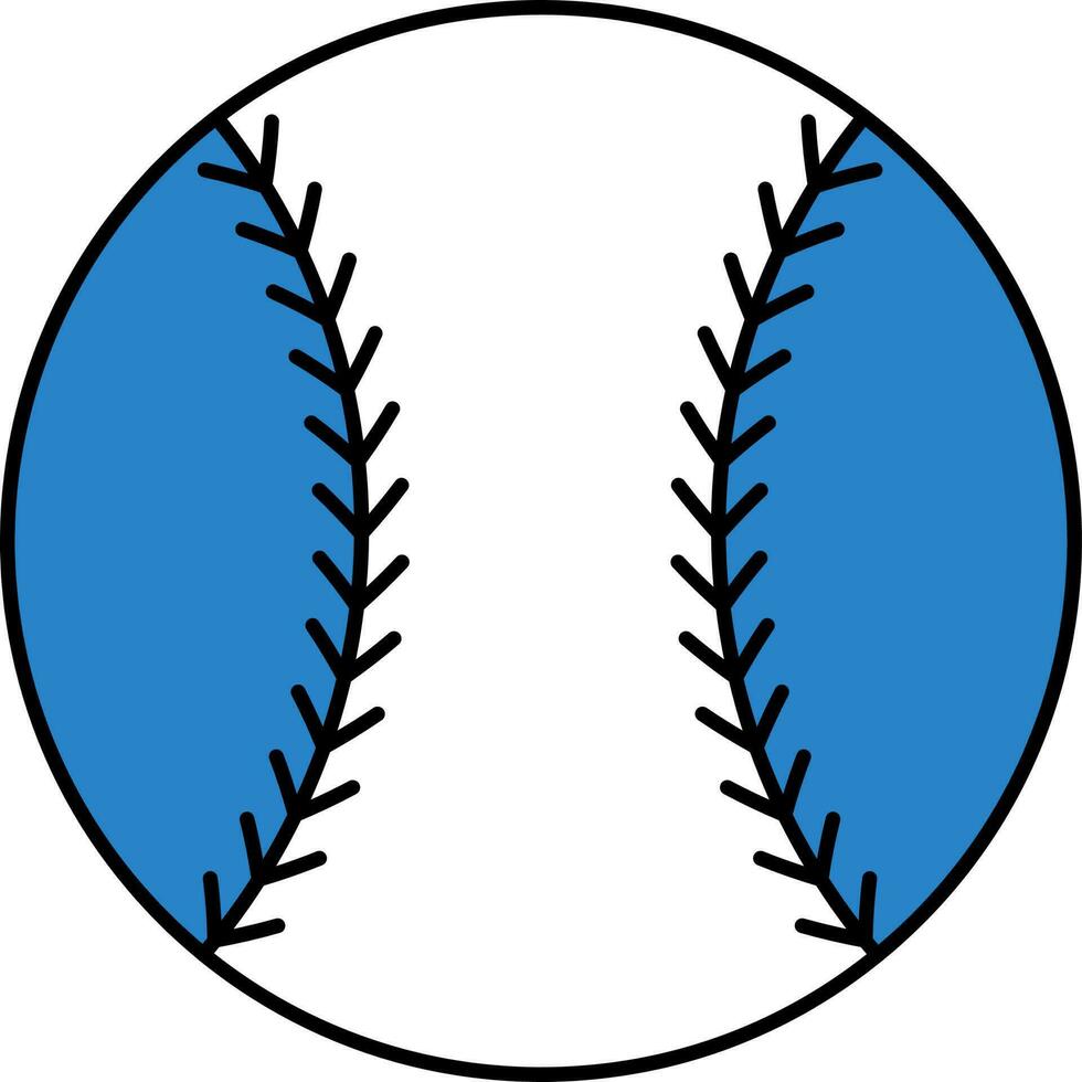 eben Stil Baseball Symbol im Blau und Weiß Farbe. vektor