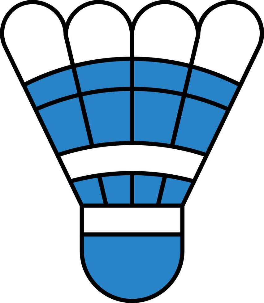 Blau und Weiß Federball Symbol oder Symbol. vektor