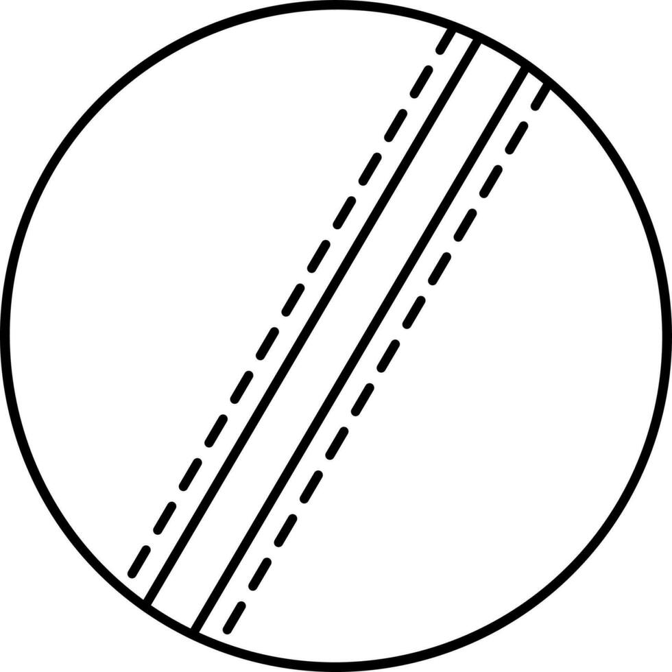 schwarz Gliederung Illustration von Kricket Ball Symbol. vektor