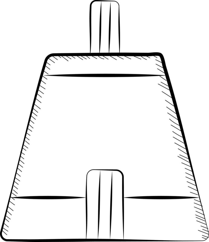 schwarz Hand gezeichnet von Kricket Tonhöhe Symbol. vektor