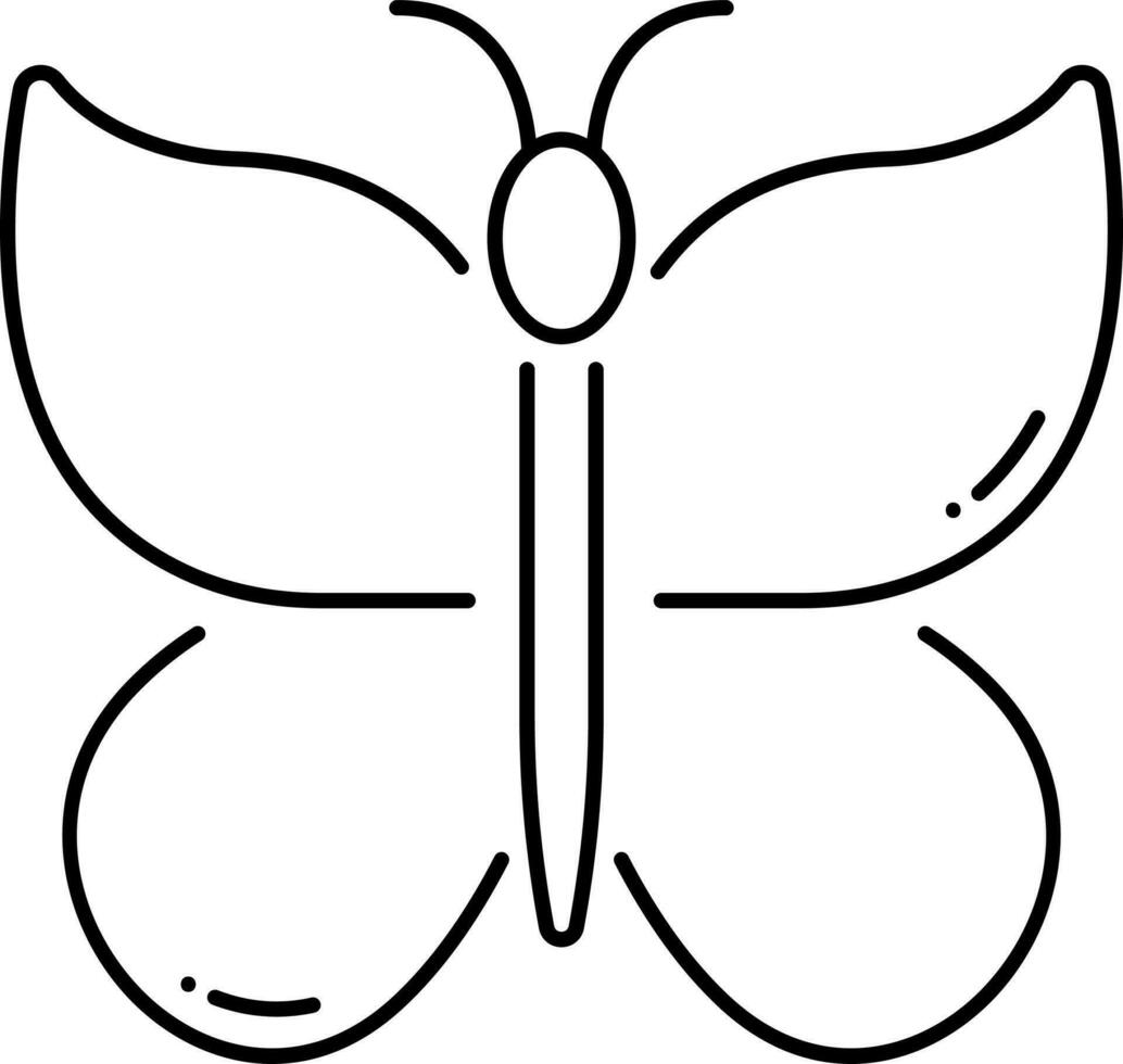 schwarz dünn Linie Kunst von Schmetterling Symbol. vektor