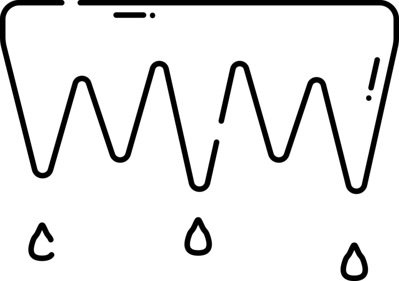 svart översikt illustration av snö smältande ikon. vektor