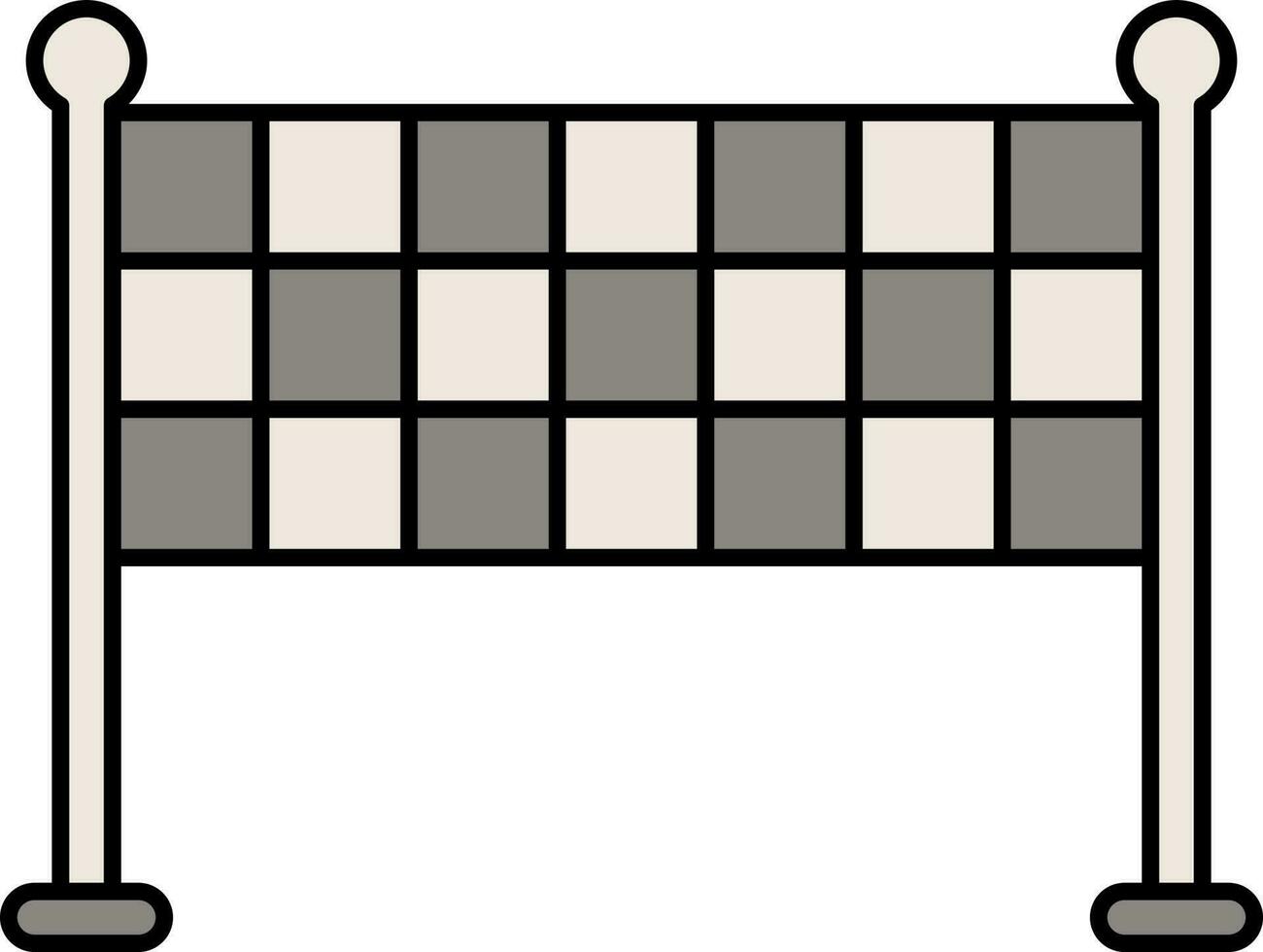 Fertig Linie eben Symbol im grau und Weiß Farbe. vektor