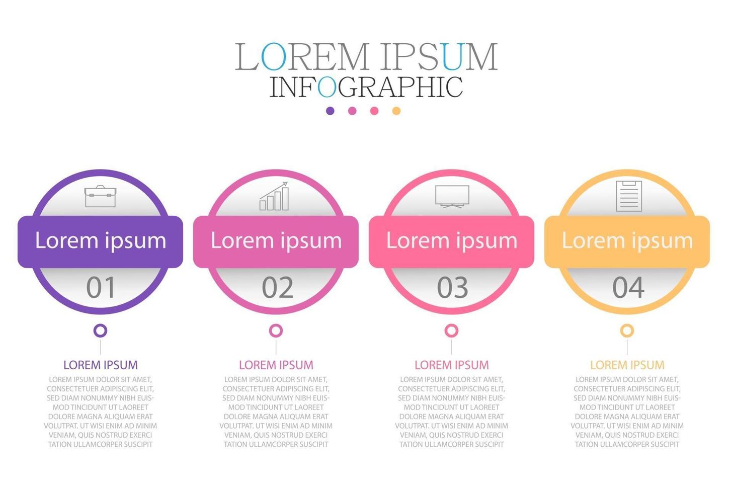 Infografik-Vorlage in 4 Schritten Vorlage für Diagramm-Grafik-Präsentation und Diagramm vektor