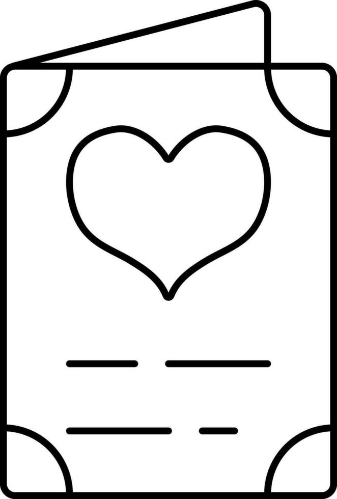 Herz gestalten Gruß Karte Symbol im dünn Linie Kunst. vektor