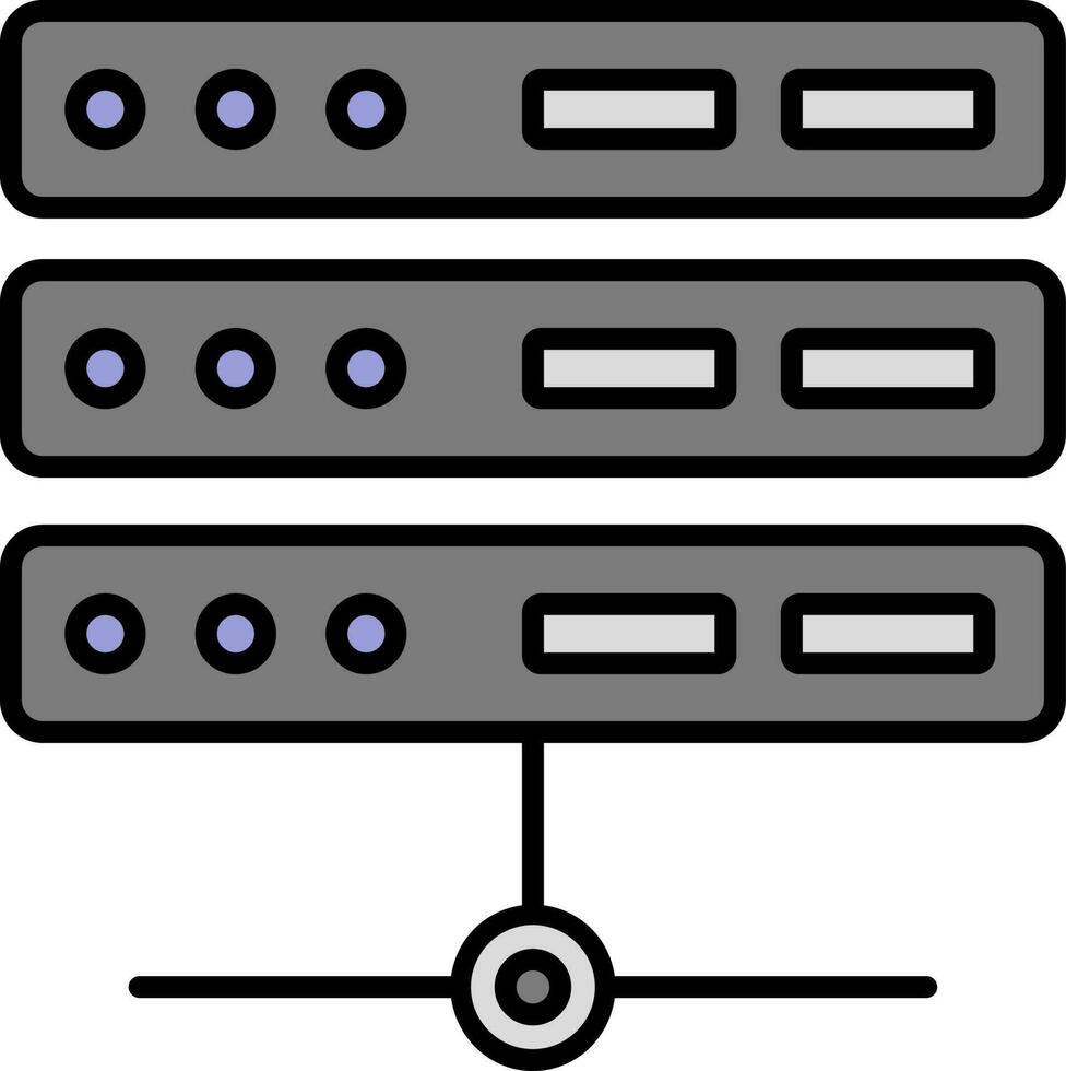 grau Server Symbol im eben Stil. vektor